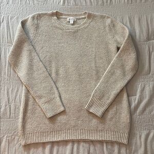 Market & Spruce Jackson Crew Neck Waffle Texture Heathered Beige Sweater